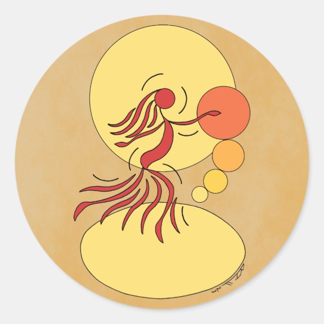 Abstract Dancer Classic Round Sticker (Front)
