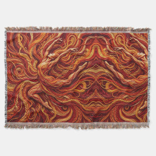 Abstract Dancer Fire Red Thread Blankets
