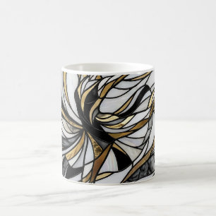 Abstract Dancer Gold Stained Motion Coffee Mug