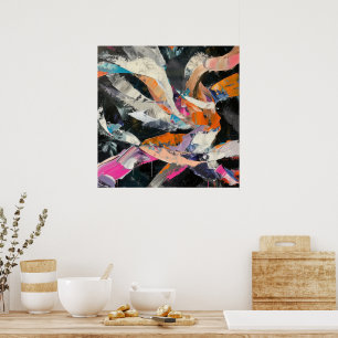 Abstract Dancer in dynamic movement Poster