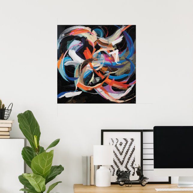 Abstract Dancer in dynamic movement Poster (Home Office)