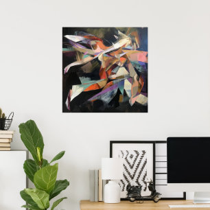 Abstract Dancer in dynamic movement Poster