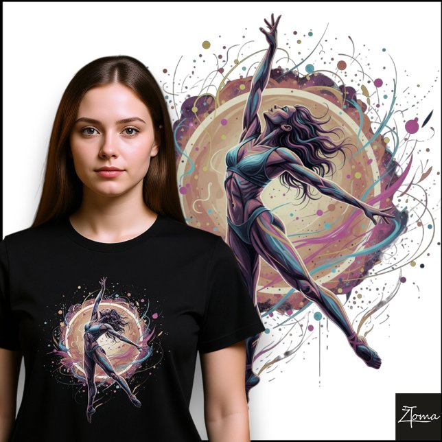 Abstract Dancer Neon Lines Dynamic Art Tri-Blend Shirt (Creator Uploaded)
