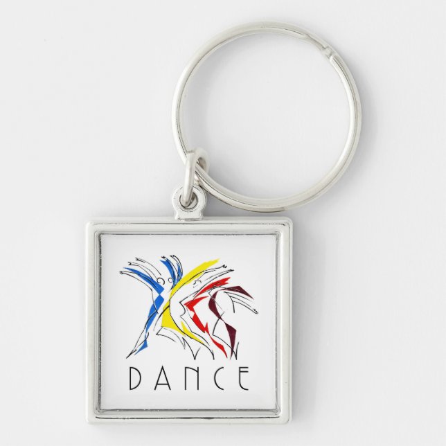 Abstract Dancers Dancing - Dance Lover Artwork Key Ring (Front)