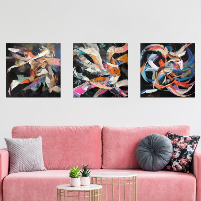 Abstract Dancers in dynamic movement (Livingroom)