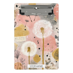 Abstract Dandelion Watercolor Floral Art Mini Clipboard