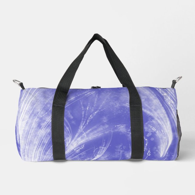 Abstract Dandelions & fireflies Blue Duffle Bag (Front)