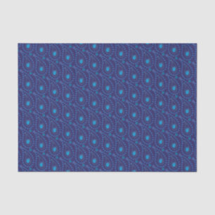 Abstract Dark Blue Paisley Tulip Floral pattern Tissue Paper