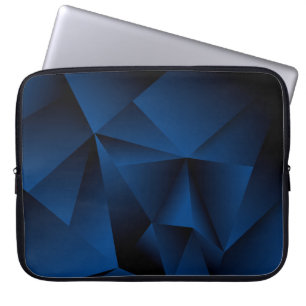Abstract Dark Blue Polygonal Shapes Texture Laptop Sleeve
