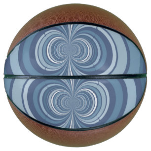 Abstract Dark Blue Stripe Pattern Basketball