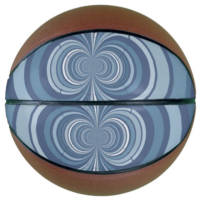 Abstract Dark Blue Stripe Pattern Basketball (Front)