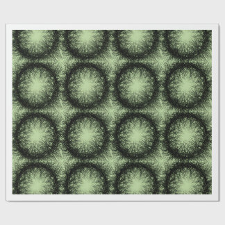 Abstract Dark Green Radial Pattern Wrapping Paper