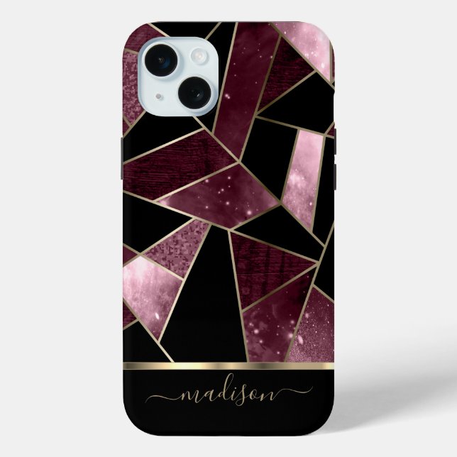 Abstract  Dark Pink, Black and Gold Design  Case-Mate iPhone Case (Back)