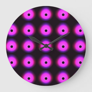 Abstract Dark Pink: Glowing Seamless Large Clock