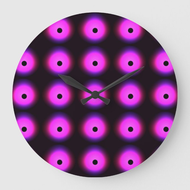 Abstract Dark Pink: Glowing Seamless Large Clock (Front)