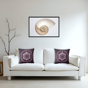 Abstract Dark Purple Fractal Cushion