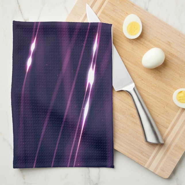 Abstract Dark Purple Tea Towel (Quarter Fold)