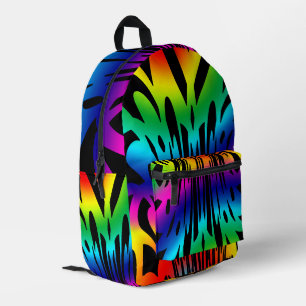 Abstract Dark Rainbow Pattern  Printed Backpack