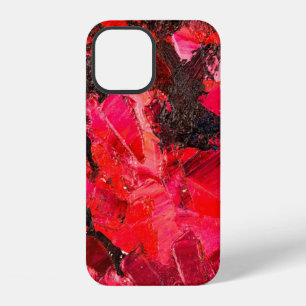 Abstract dark red oil painting on canvas. iPhone 12 case