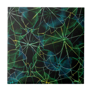 Abstract Dark Shapes Tile