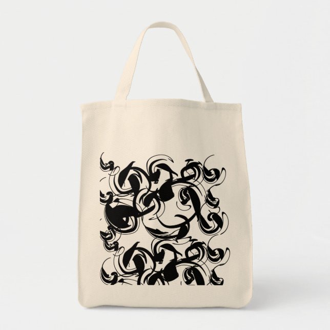 Abstract Dark Swirl Tote Bag (Front)