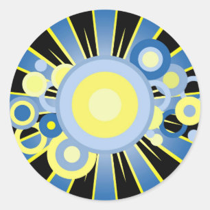 Abstract decoration classic round sticker
