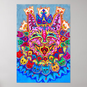 Abstract Decorative Cat, Louis Wain Poster