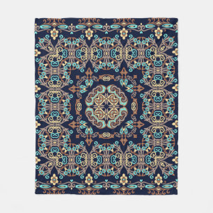 abstract decorative ethnic ornamental illustration fleece blanket