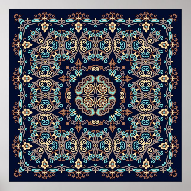 abstract decorative ethnic ornamental illustration poster (Front)