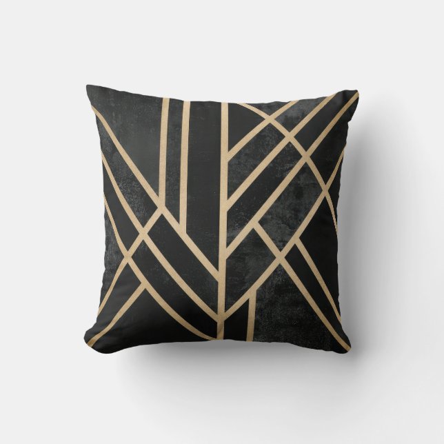 Abstract deep Black decorative pattern  Cushion (Front)