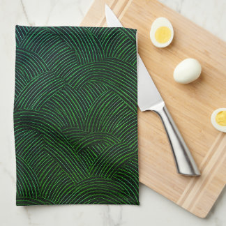 Abstract Deep Green Tea Towel