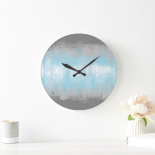 Abstract Demiboy Pride Flag     Large Clock
