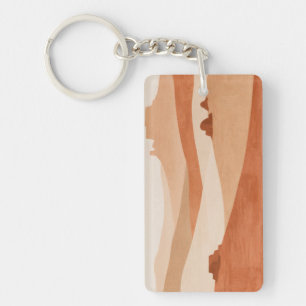 Abstract Desert Horizon a Warm Minimal Landscape Key Ring