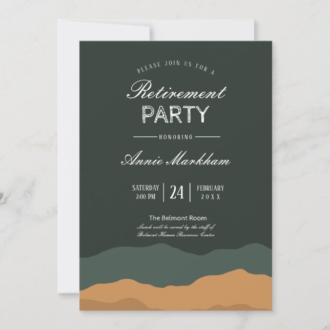 Abstract Desert Landscape Retirement Invitation (Front)