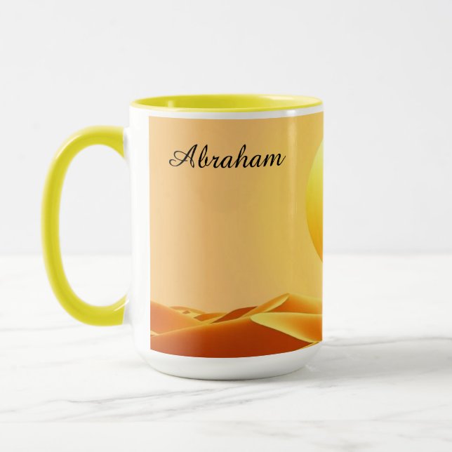 Abstract Desert Sun Amber Glow Minimalist Mug (Left)