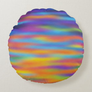 Abstract Desert Sunset Sky Artwork Round Cushion