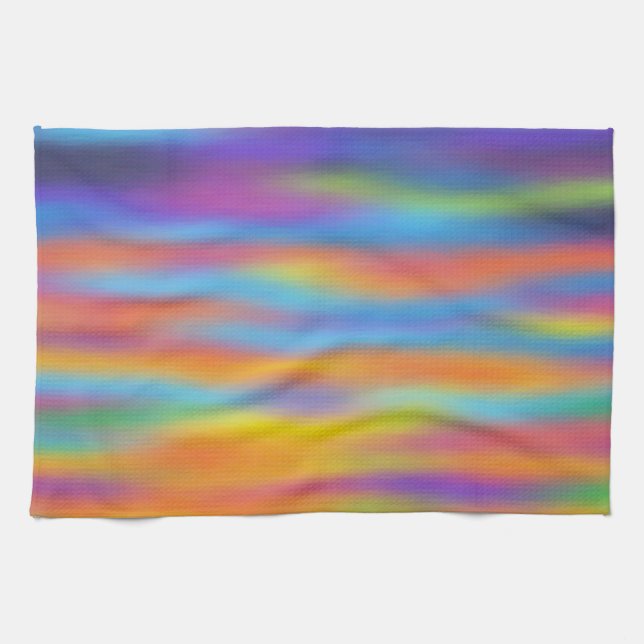 Abstract Desert Sunset Sky Artwork Tea Towel (Horizontal)