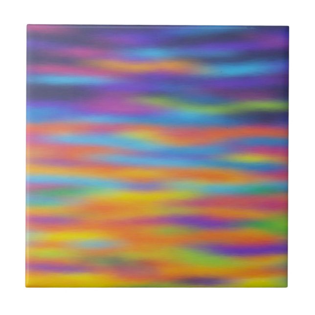 Abstract Desert Sunset Sky Artwork Tile (Front)
