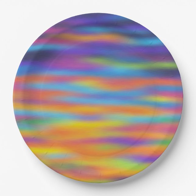 Abstract Desert Sunset Sky Paper Plate (Front)