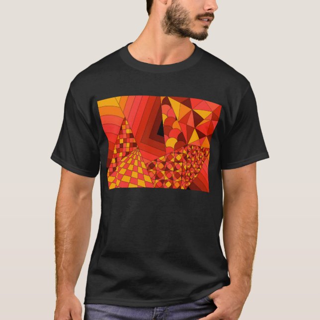 Abstract Design 1 Red Men's Basic Dark T-Shirt (Front)