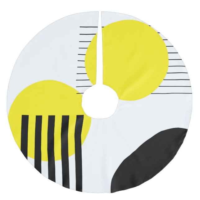 Abstract design brushed polyester tree skirt (Front)