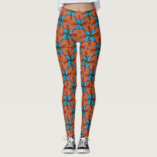 Abstract design, child's whirl-a-gig  two colours leggings