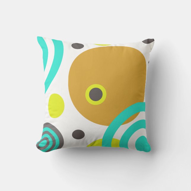 Abstract design circles and dots cushion (Front)