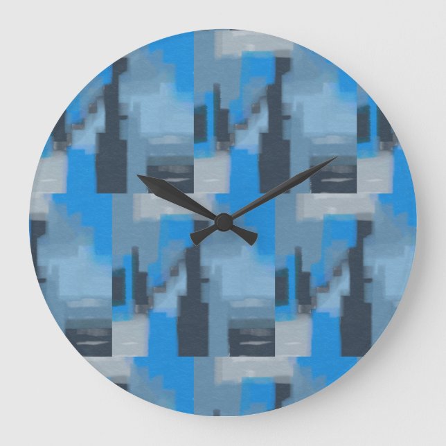 Abstract Design Clock in Blue (Front)