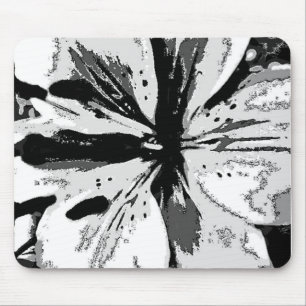 abstract design contempory black and white  mouse pad