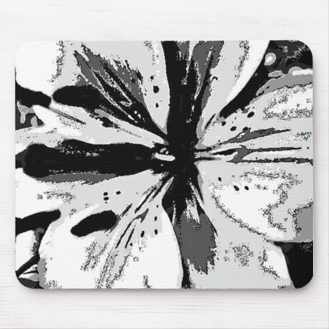 abstract design contempory black and white  mouse pad (Front)