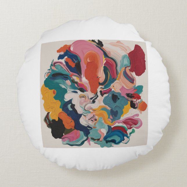 Abstract Design: Express Your Unique Style 🎨 Round Cushion (Back)