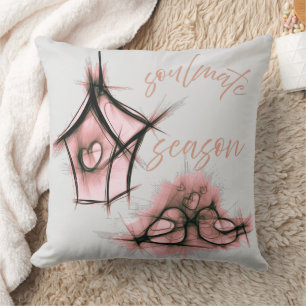 abstract design featuring flowing heart shapes cushion
