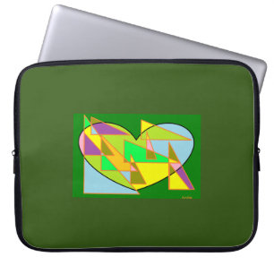 Abstract design green on laptop sleeve cover