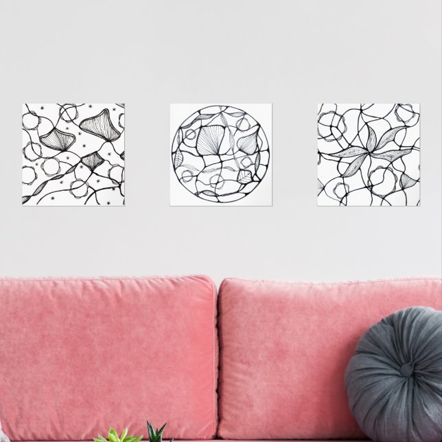 Abstract design handmade flowers (Livingroom)